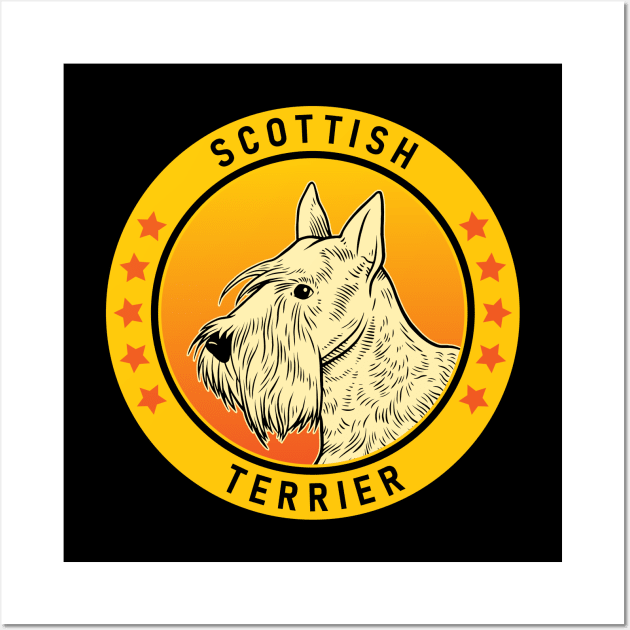 Scottish Terrier Dog Portrait Wall Art by millersye